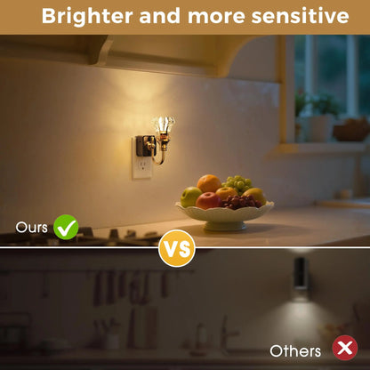 LOHAS LED Floral Night Lights Plug into Wall with Dusk to Dawn Sensor & Adjustable Brightness, 3000K Soft White, for Hallway Bedroom Stairway