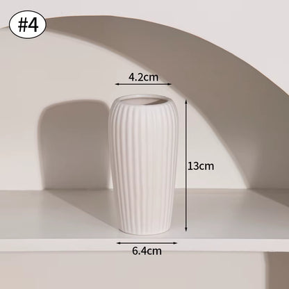 White Ceramic Vases Nordic Decorative Vasen Ornaments Home Living Room Decor Flower Arrangements Sketching Props Desktop Decor