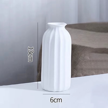 White Ceramic Vases Nordic Decorative Vasen Ornaments Home Living Room Decor Flower Arrangements Sketching Props Desktop Decor
