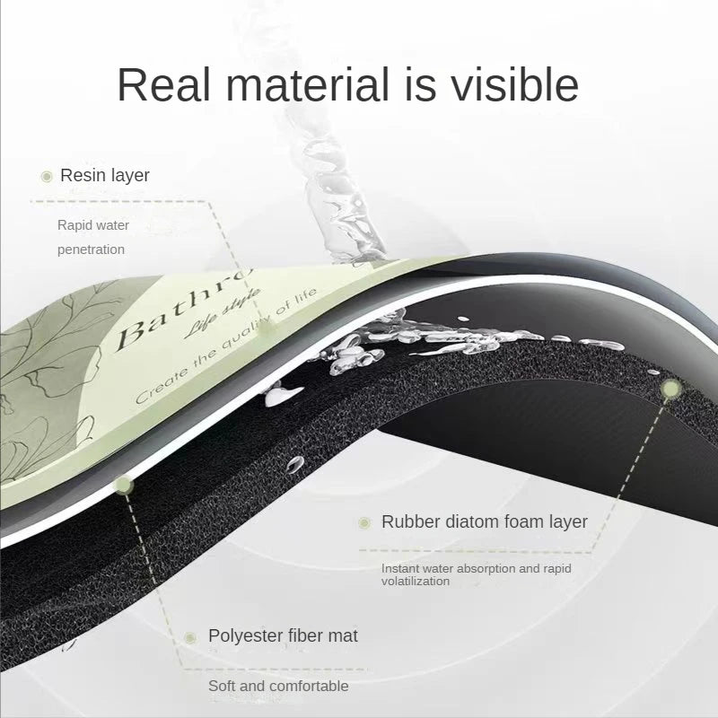 Long Imitation Woven Kitchen Floor Mats Diatom Mud Printed Non-Slip Mats Bathroom Absorbent Mats Door Mats Restaurant Mats