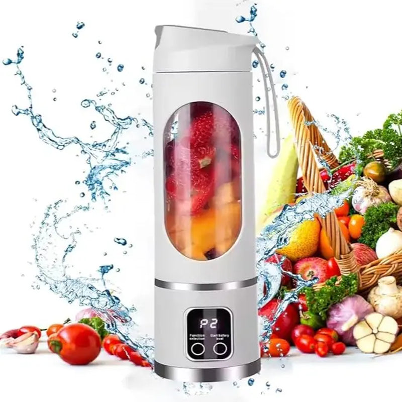 Portable Blender with Digital Display, 3 Juicing Modes & 12 Stainless Steel Blades, Double-Hugged Leakproof, Personal Smoothie Maker for Fruit, Ice, Baby Food, Perfect for Travel, Gym, Office, Memorial Day Gift