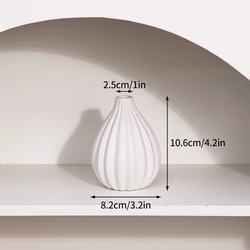White Ceramic Vases Nordic Decorative Vasen Ornaments Home Living Room Decor Flower Arrangements Sketching Props Desktop Decor