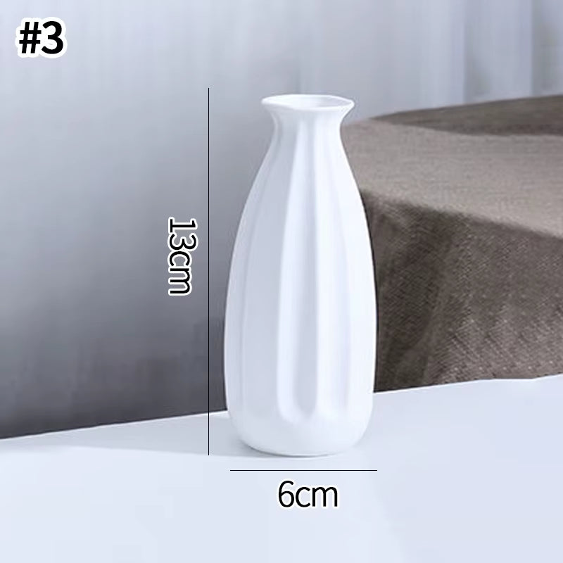 White Ceramic Vases Nordic Decorative Vasen Ornaments Home Living Room Decor Flower Arrangements Sketching Props Desktop Decor