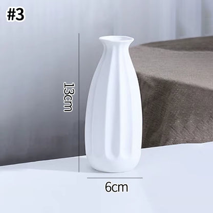 White Ceramic Vases Nordic Decorative Vasen Ornaments Home Living Room Decor Flower Arrangements Sketching Props Desktop Decor