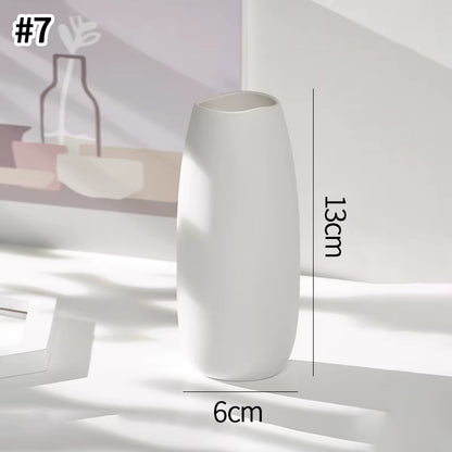 White Ceramic Vases Nordic Decorative Vasen Ornaments Home Living Room Decor Flower Arrangements Sketching Props Desktop Decor