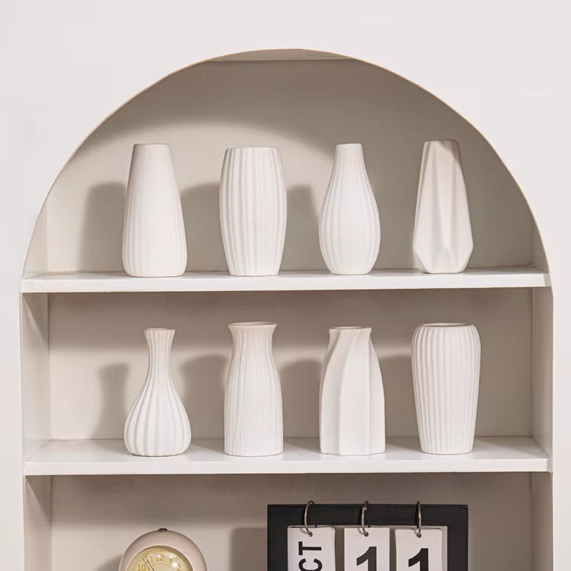 White Ceramic Vases Nordic Decorative Vasen Ornaments Home Living Room Decor Flower Arrangements Sketching Props Desktop Decor