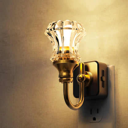 LOHAS LED Floral Night Lights Plug into Wall with Dusk to Dawn Sensor & Adjustable Brightness, 3000K Soft White, for Hallway Bedroom Stairway