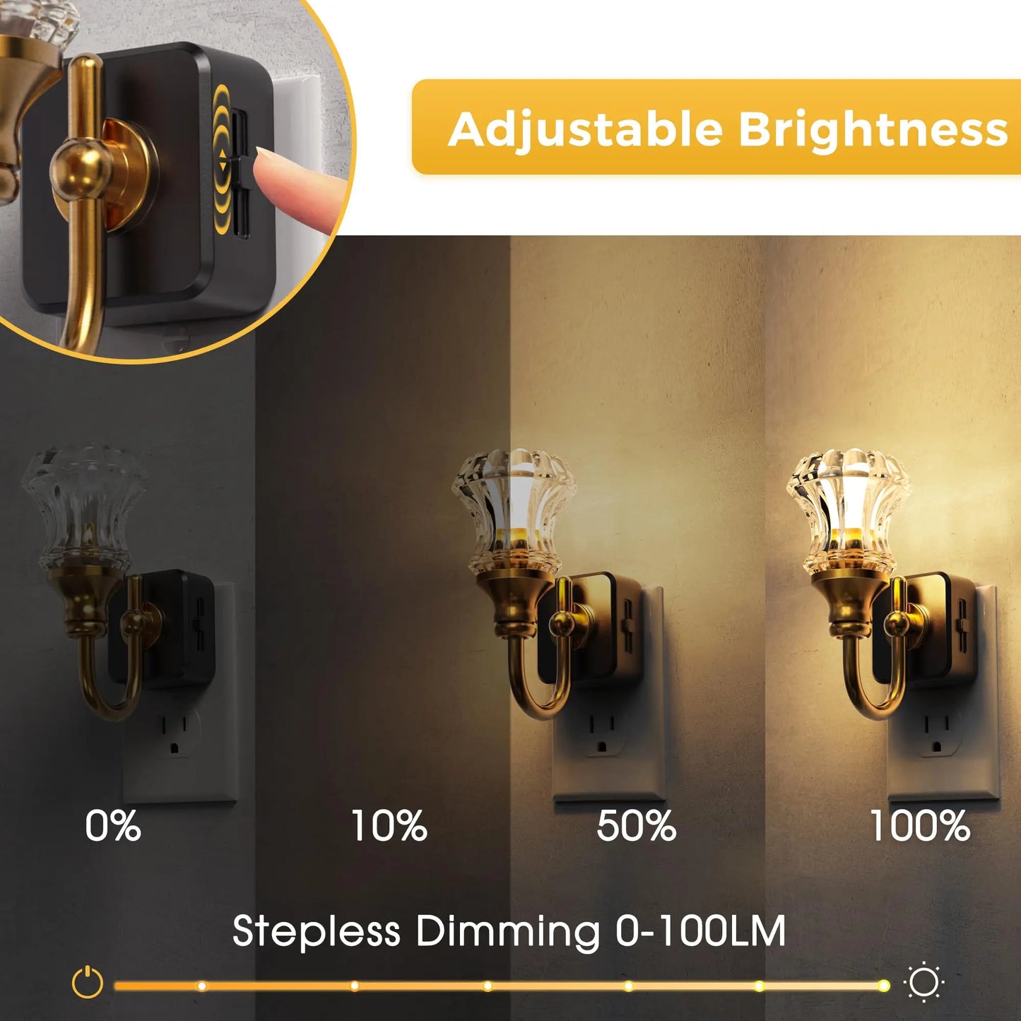 LOHAS LED Floral Night Lights Plug into Wall with Dusk to Dawn Sensor & Adjustable Brightness, 3000K Soft White, for Hallway Bedroom Stairway