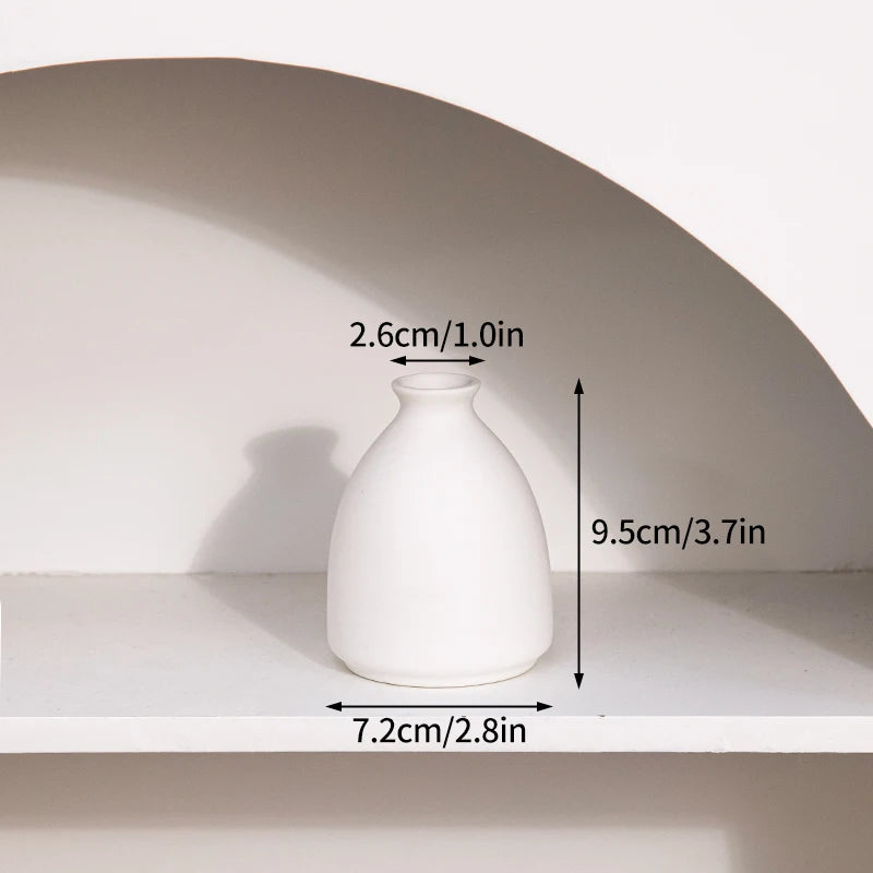 White Ceramic Vases Nordic Decorative Vasen Ornaments Home Living Room Decor Flower Arrangements Sketching Props Desktop Decor