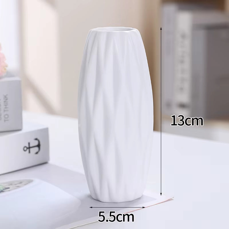 White Ceramic Vases Nordic Decorative Vasen Ornaments Home Living Room Decor Flower Arrangements Sketching Props Desktop Decor