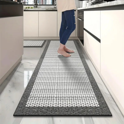 Long Imitation Woven Kitchen Floor Mats Diatom Mud Printed Non-Slip Mats Bathroom Absorbent Mats Door Mats Restaurant Mats