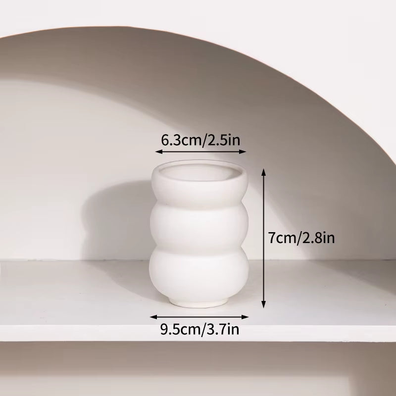 White Ceramic Vases Nordic Decorative Vasen Ornaments Home Living Room Decor Flower Arrangements Sketching Props Desktop Decor