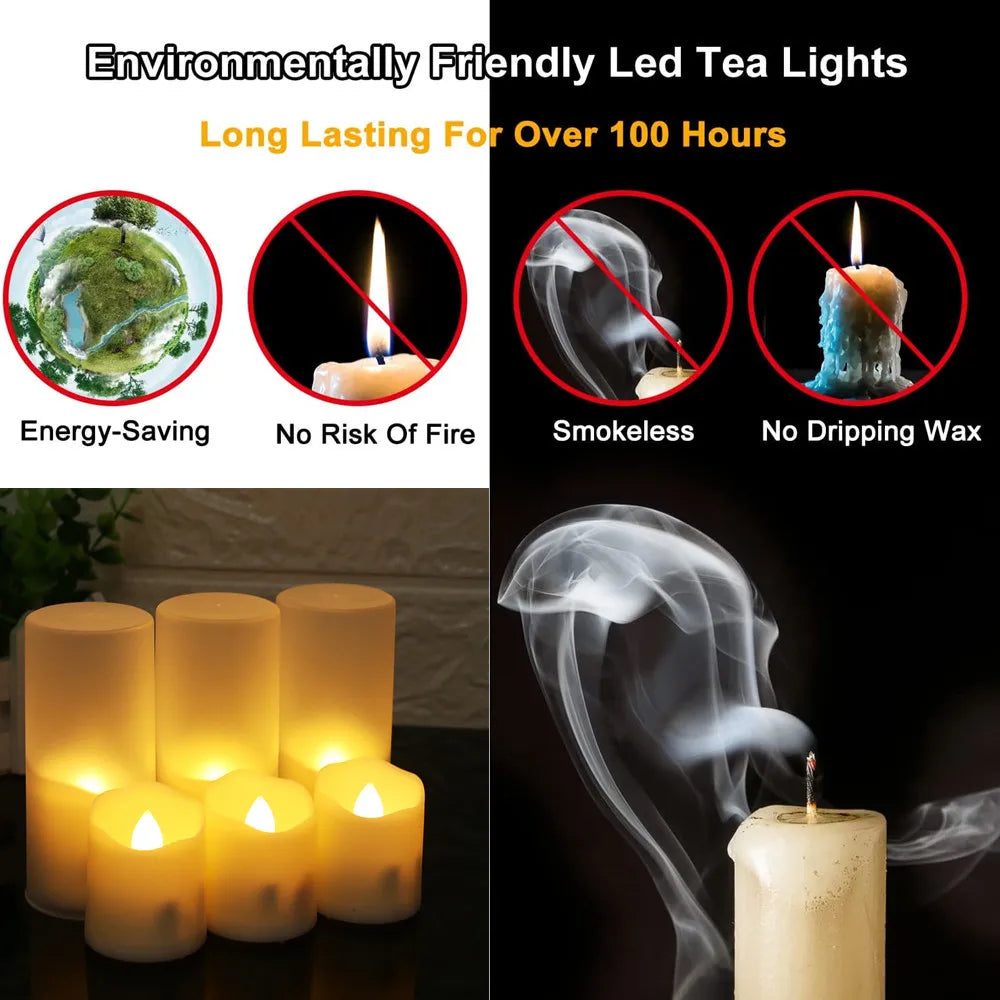 Rechargeable LED Candles by USB Timer Remote Flickering Flames Wedding Candles Birthday Home Decor Tealights Charger Candle Lamp