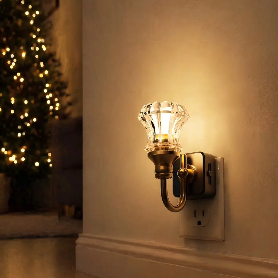 LOHAS LED Floral Night Lights Plug into Wall with Dusk to Dawn Sensor & Adjustable Brightness, 3000K Soft White, for Hallway Bedroom Stairway
