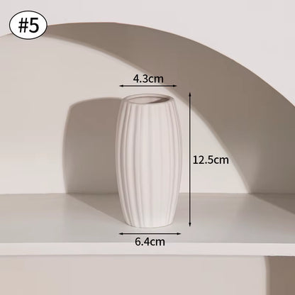 White Ceramic Vases Nordic Decorative Vasen Ornaments Home Living Room Decor Flower Arrangements Sketching Props Desktop Decor