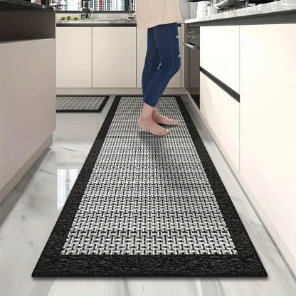Long Imitation Woven Kitchen Floor Mats Diatom Mud Printed Non-Slip Mats Bathroom Absorbent Mats Door Mats Restaurant Mats