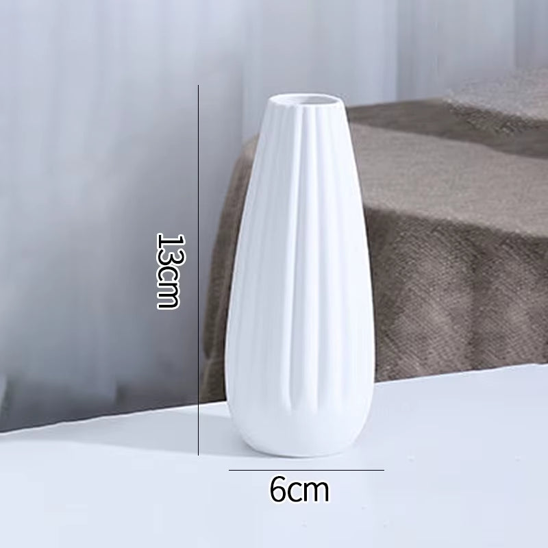 White Ceramic Vases Nordic Decorative Vasen Ornaments Home Living Room Decor Flower Arrangements Sketching Props Desktop Decor