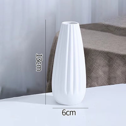 White Ceramic Vases Nordic Decorative Vasen Ornaments Home Living Room Decor Flower Arrangements Sketching Props Desktop Decor