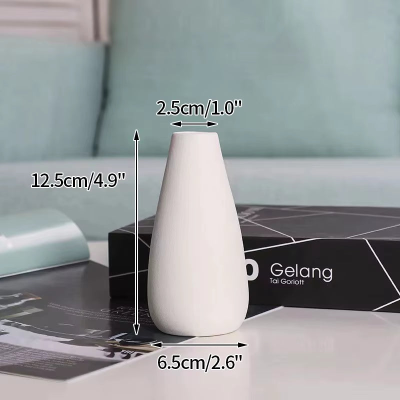 White Ceramic Vases Nordic Decorative Vasen Ornaments Home Living Room Decor Flower Arrangements Sketching Props Desktop Decor