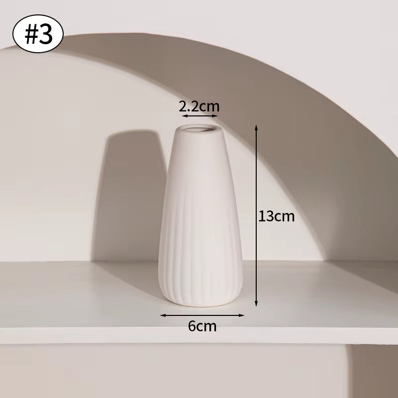 White Ceramic Vases Nordic Decorative Vasen Ornaments Home Living Room Decor Flower Arrangements Sketching Props Desktop Decor