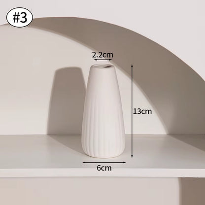 White Ceramic Vases Nordic Decorative Vasen Ornaments Home Living Room Decor Flower Arrangements Sketching Props Desktop Decor